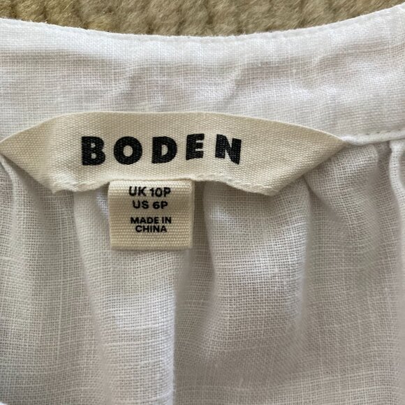 Boden Una Linen Embroidered Maxi Dress, Floral Garland, Ivory, 6P - Picture 6 of 11